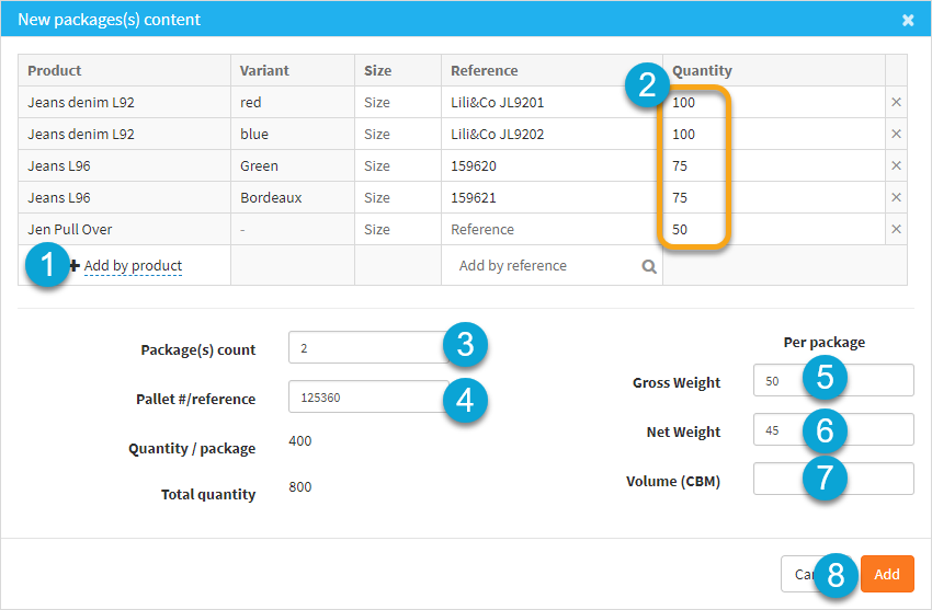 Create Packing List Winddle Support